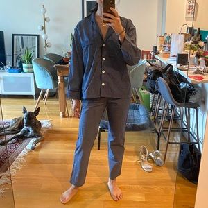 Navy PJ Pants White Polka Dot